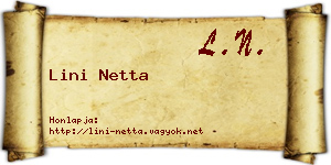 Lini Netta névjegykártya
